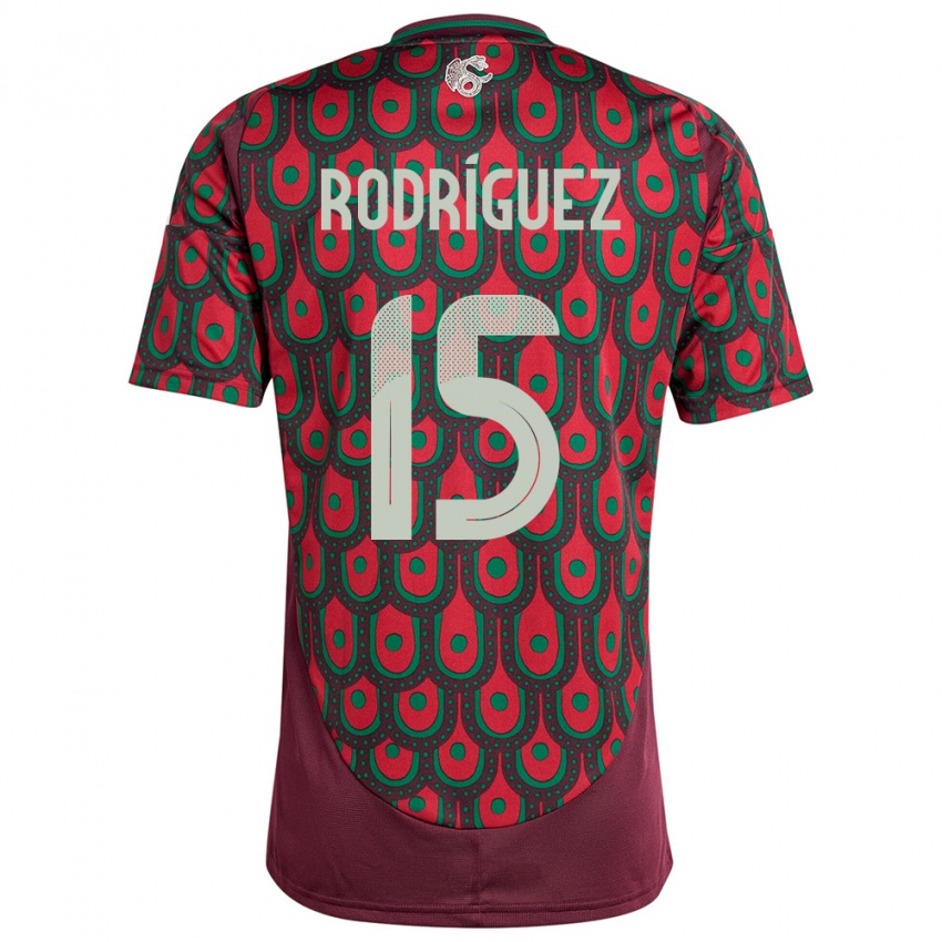 Enfant Maillot Mexique Jorge Rodriguez #15 Bordeaux Tenues Domicile 24-26 T-Shirt Belgique