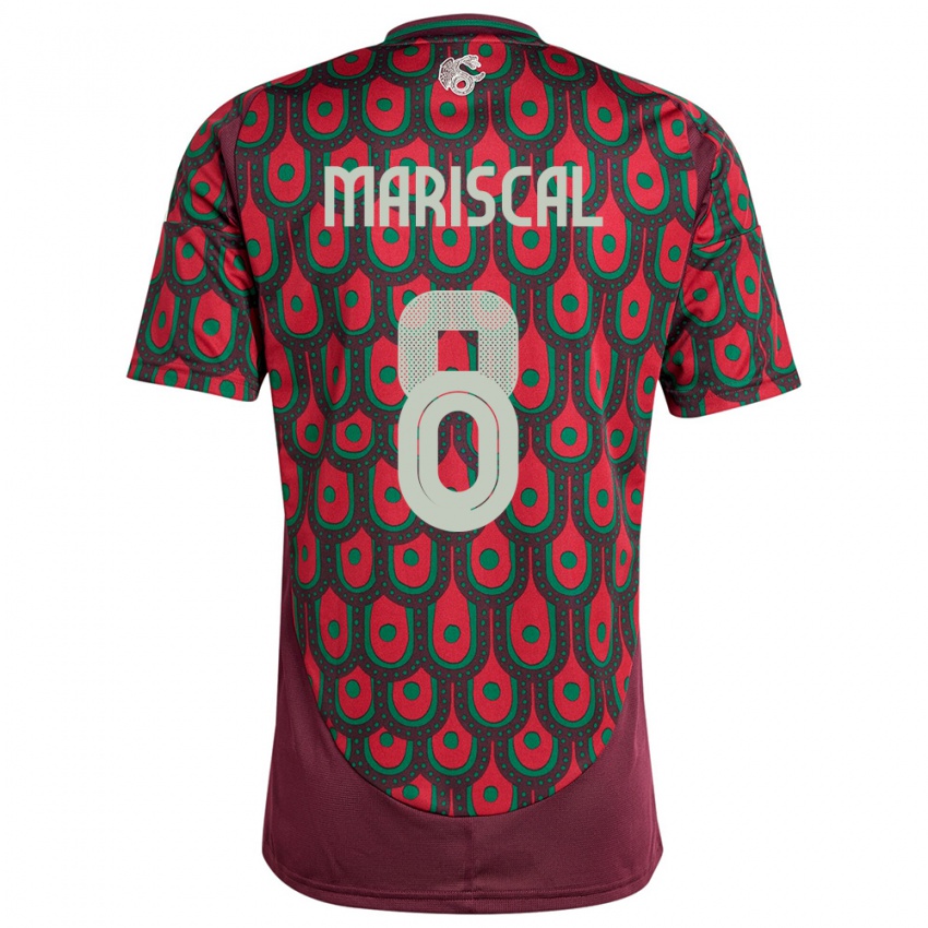 Enfant Maillot Mexique Salvador Mariscal #8 Bordeaux Tenues Domicile 24-26 T-Shirt Belgique