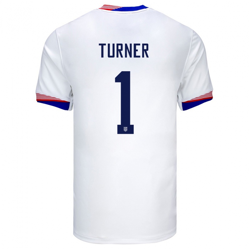 Enfant Maillot États-Unis Matt Turner #1 Blanc Tenues Domicile 24-26 T-Shirt Belgique