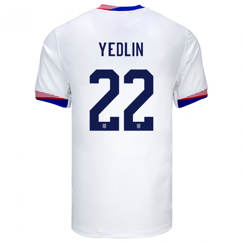 Kinderen Verenigde Staten Deandre Yedlin #22 Wit Thuisshirt Thuistenue 24-26 T-Shirt België