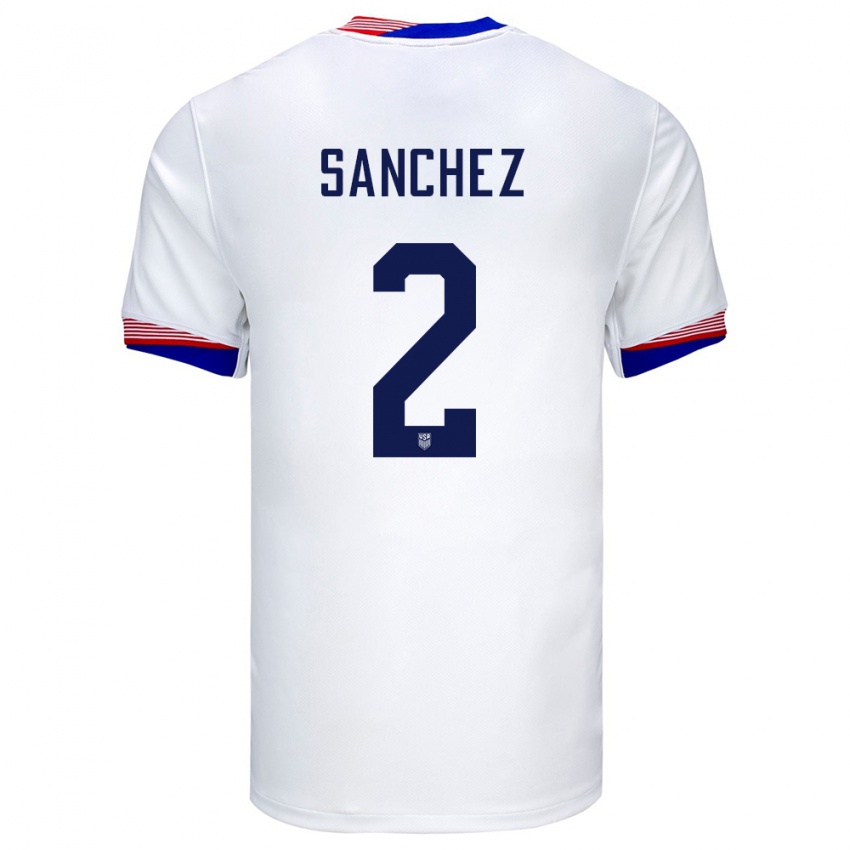Kinder Vereinigte Staaten Ashley Sanchez #2 Weiß Heimtrikot Trikot 24-26 T-Shirt Belgien
