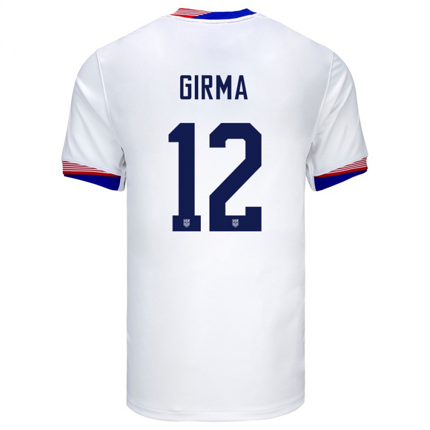 Kinderen Verenigde Staten Naomi Girma #12 Wit Thuisshirt Thuistenue 24-26 T-Shirt België