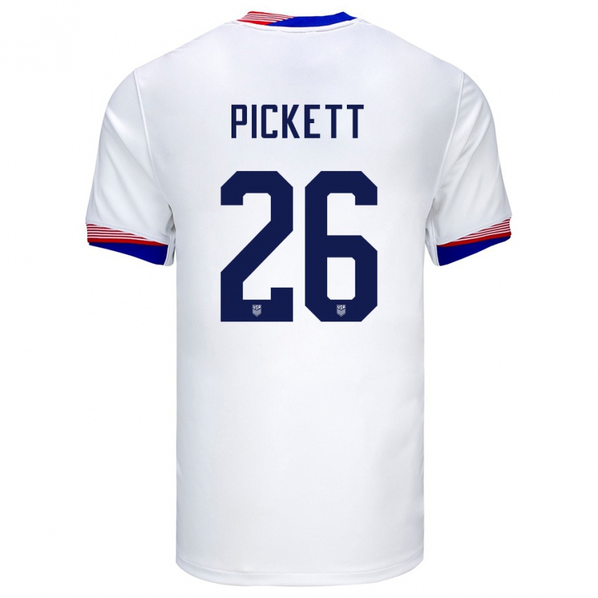 Kinder Vereinigte Staaten Carson Pickett #26 Weiß Heimtrikot Trikot 24-26 T-Shirt Belgien