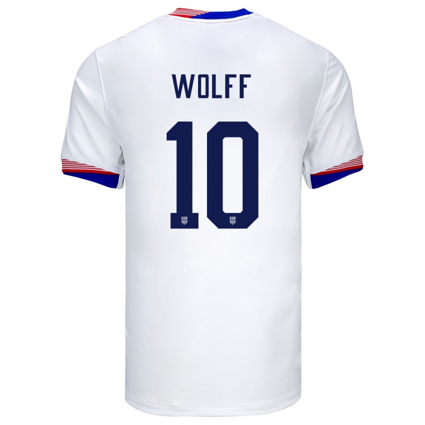 Kinder Vereinigte Staaten Owen Wolff #10 Weiß Heimtrikot Trikot 24-26 T-Shirt Belgien