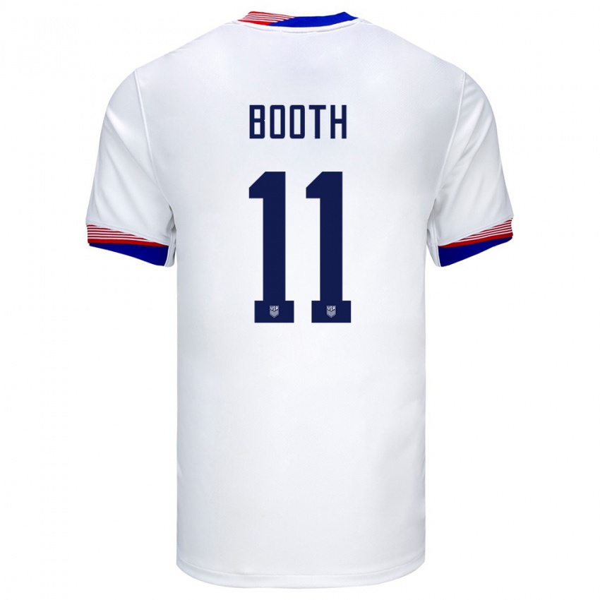 Enfant Maillot États-Unis Zach Booth #11 Blanc Tenues Domicile 24-26 T-Shirt Belgique