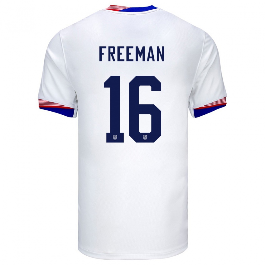 Kinder Vereinigte Staaten Alex Freeman #16 Weiß Heimtrikot Trikot 24-26 T-Shirt Belgien