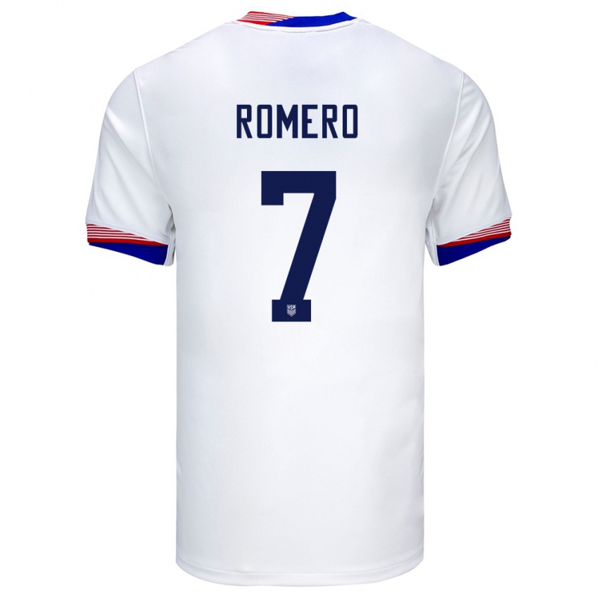 Kinder Vereinigte Staaten Brian Romero #7 Weiß Heimtrikot Trikot 24-26 T-Shirt Belgien