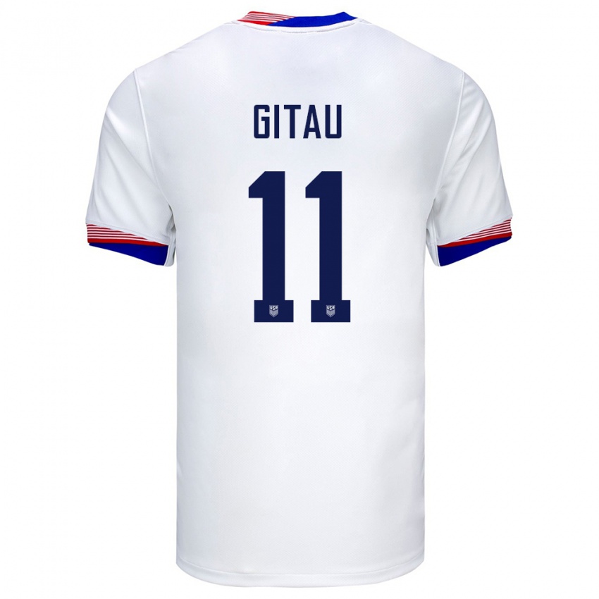 Enfant Maillot États-Unis Andre Gitau #11 Blanc Tenues Domicile 24-26 T-Shirt Belgique