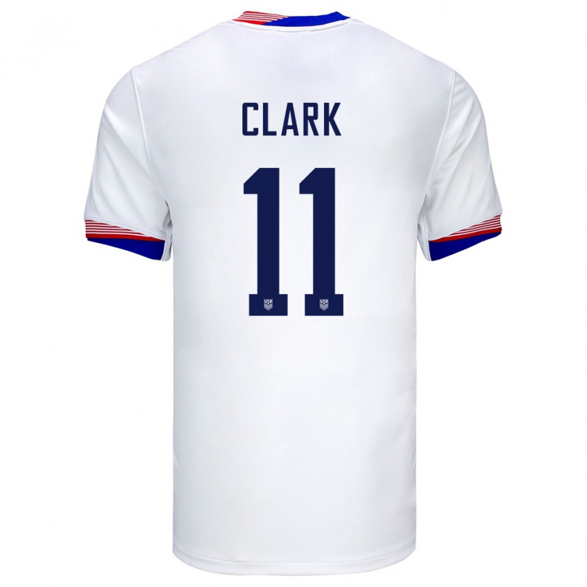 Kinder Vereinigte Staaten Caden Clark #11 Weiß Heimtrikot Trikot 24-26 T-Shirt Belgien