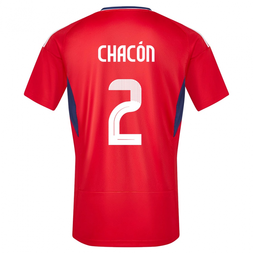 Enfant Maillot Costa Rica Daniel Chacon #2 Rouge Tenues Domicile 24-26 T-Shirt Belgique
