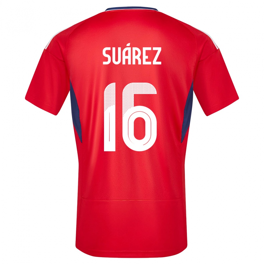 Enfant Maillot Costa Rica Aaron Suarez #16 Rouge Tenues Domicile 24-26 T-Shirt Belgique