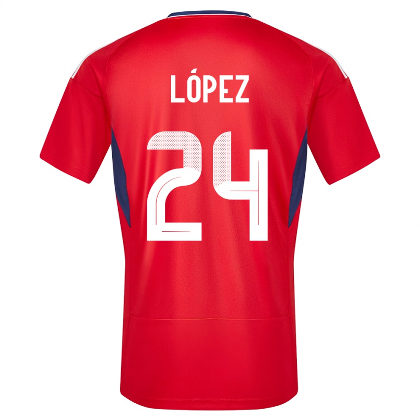 Enfant Maillot Costa Rica Douglas Lopez #24 Rouge Tenues Domicile 24-26 T-Shirt Belgique