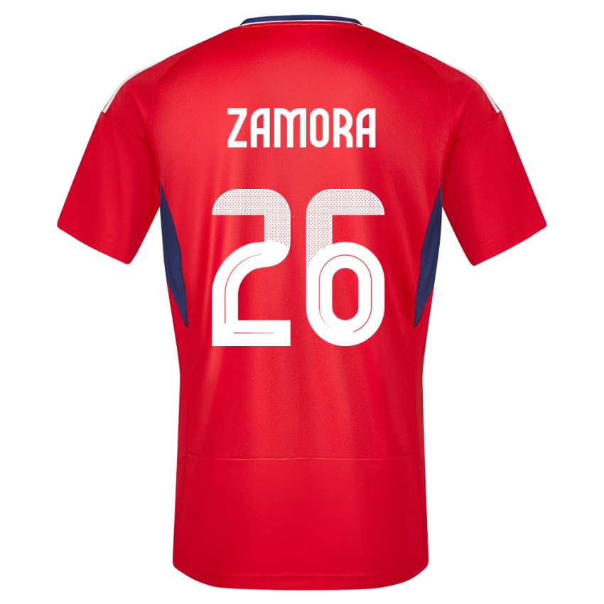 Enfant Maillot Costa Rica Alvaro Zamora #26 Rouge Tenues Domicile 24-26 T-Shirt Belgique