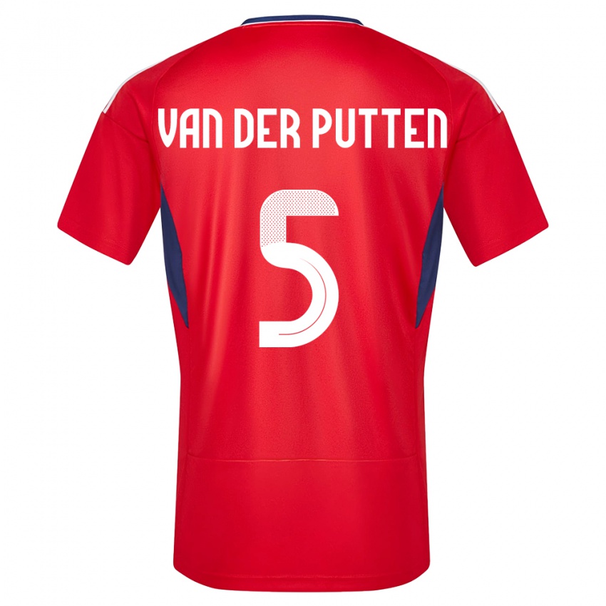 Kinder Costa Rica Santiago Van Der Putten #5 Rot Heimtrikot Trikot 24-26 T-Shirt Belgien