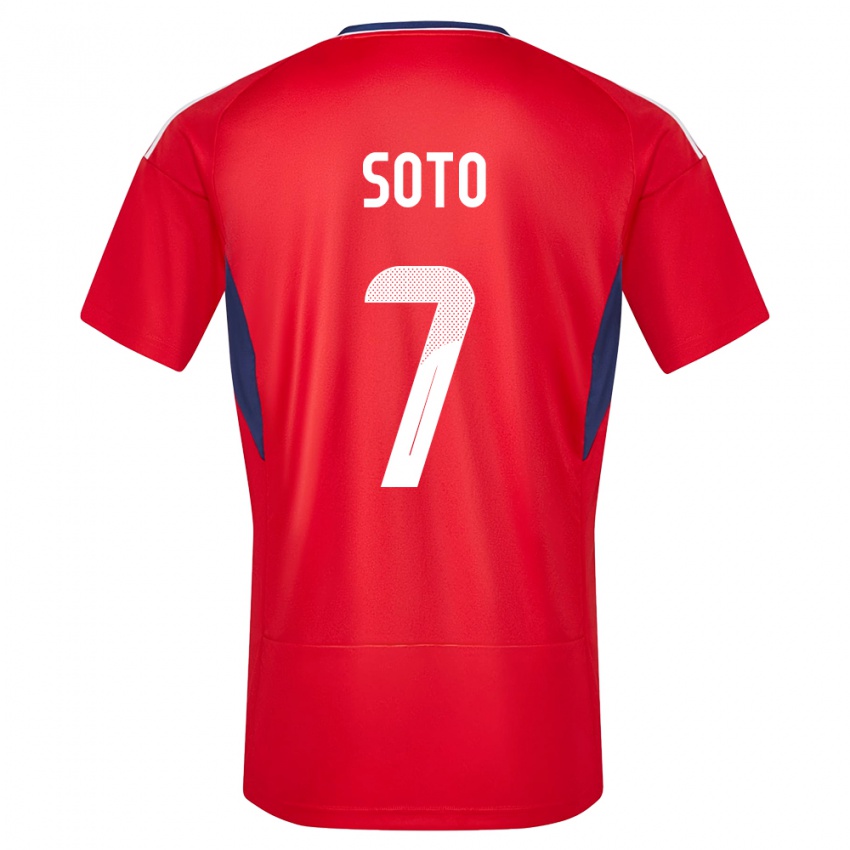 Enfant Maillot Costa Rica Andrey Soto #7 Rouge Tenues Domicile 24-26 T-Shirt Belgique