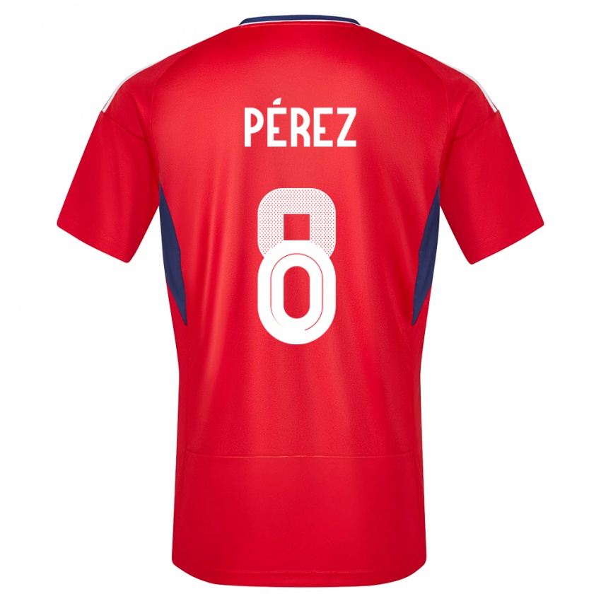 Enfant Maillot Costa Rica Creichel Perez #8 Rouge Tenues Domicile 24-26 T-Shirt Belgique