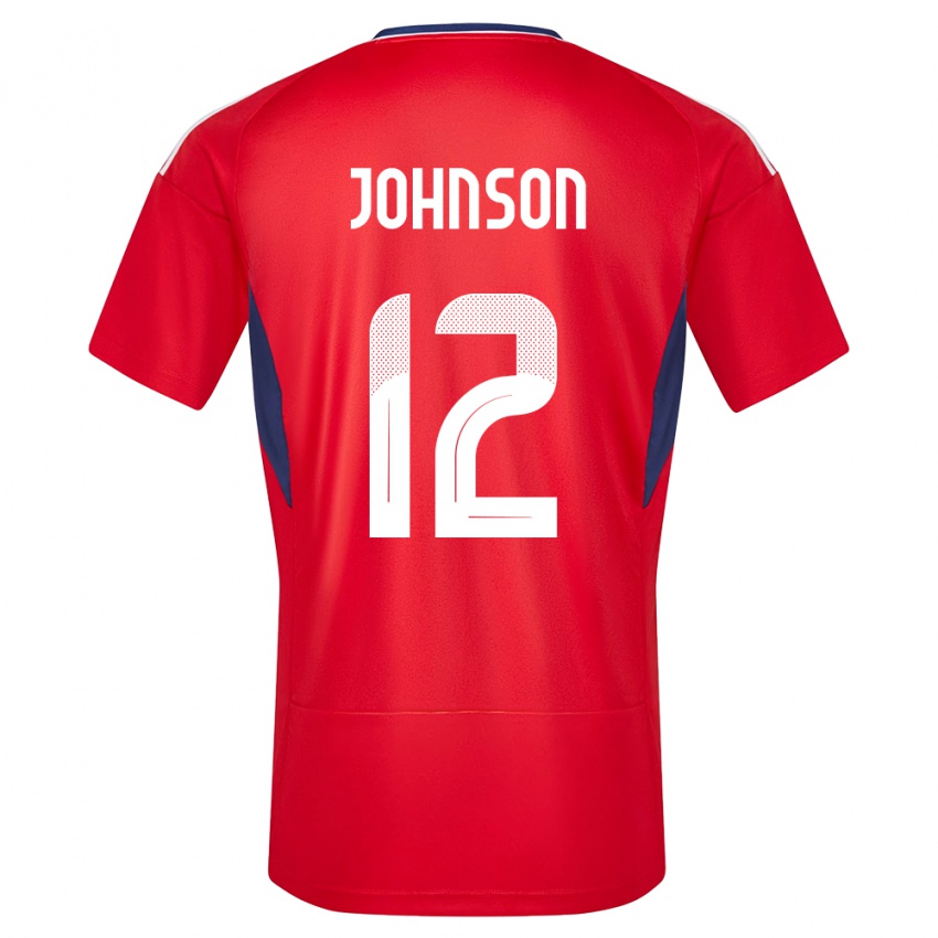 Enfant Maillot Costa Rica Shawn Johnson #12 Rouge Tenues Domicile 24-26 T-Shirt Belgique