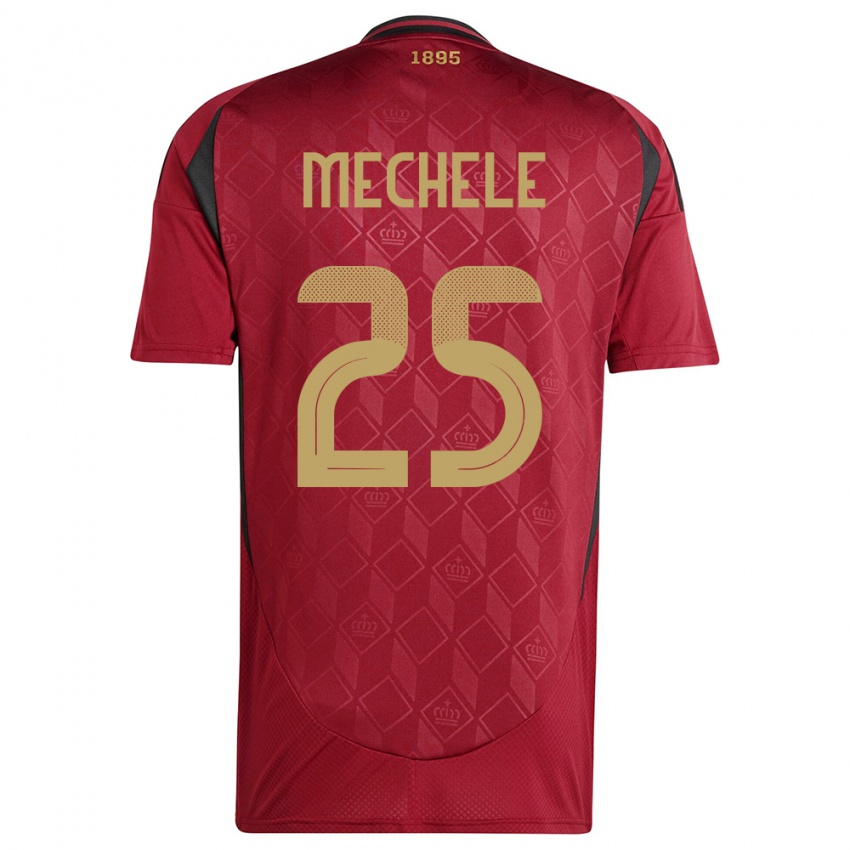 Kinder Belgien Brandon Mechele #25 Burgund Heimtrikot Trikot 24-26 T-Shirt Belgien