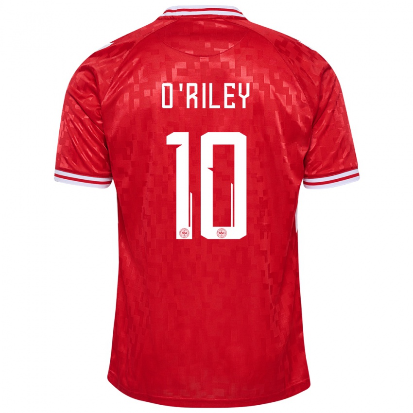 Enfant Maillot Danemark Matt O Riley #10 Rouge Tenues Domicile 24-26 T-Shirt Belgique