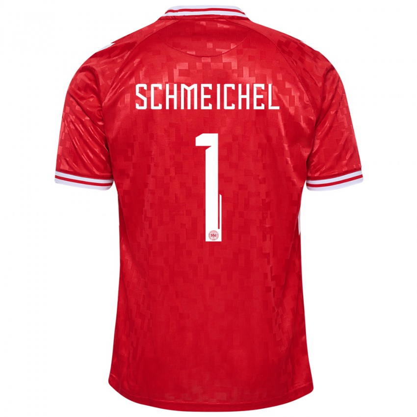 Kinder Dänemark Kasper Schmeichel #1 Rot Heimtrikot Trikot 24-26 T-Shirt Belgien