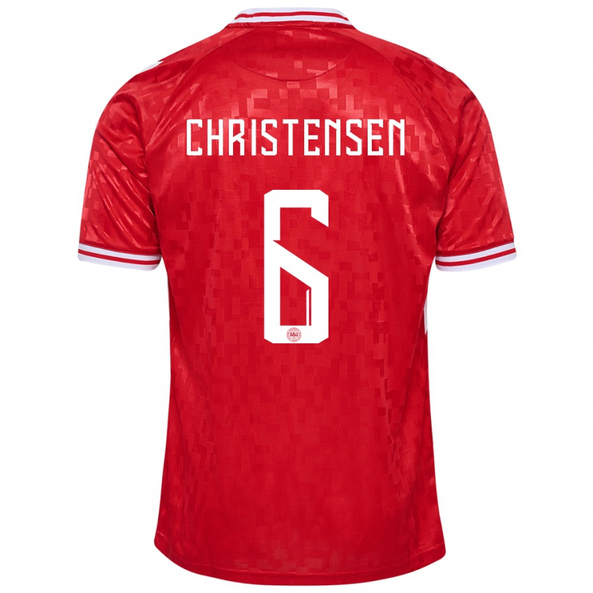Enfant Maillot Danemark Andreas Christensen #6 Rouge Tenues Domicile 24-26 T-Shirt Belgique