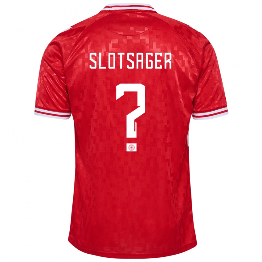 Kinder Dänemark Tobias Slotsager #0 Rot Heimtrikot Trikot 24-26 T-Shirt Belgien