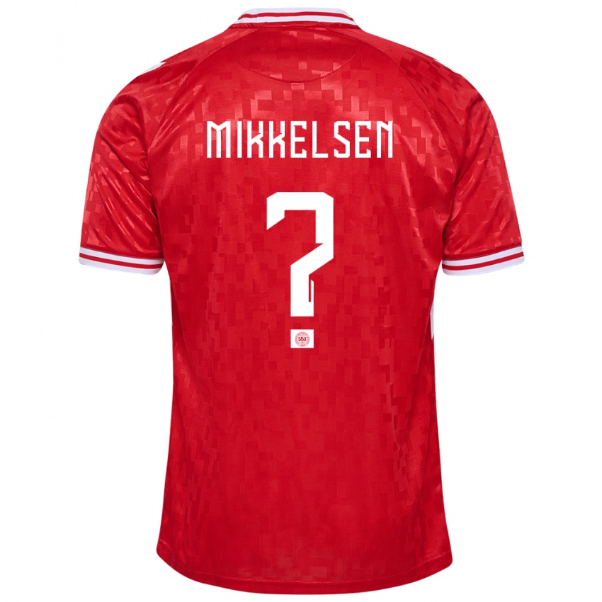 Kinder Dänemark Sebastian Mikkelsen #0 Rot Heimtrikot Trikot 24-26 T-Shirt Belgien