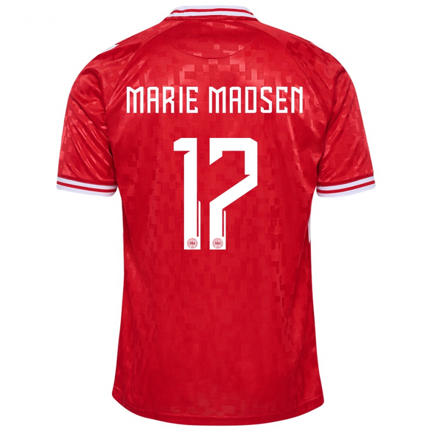 Kinder Dänemark Rikke Marie Madsen #17 Rot Heimtrikot Trikot 24-26 T-Shirt Belgien