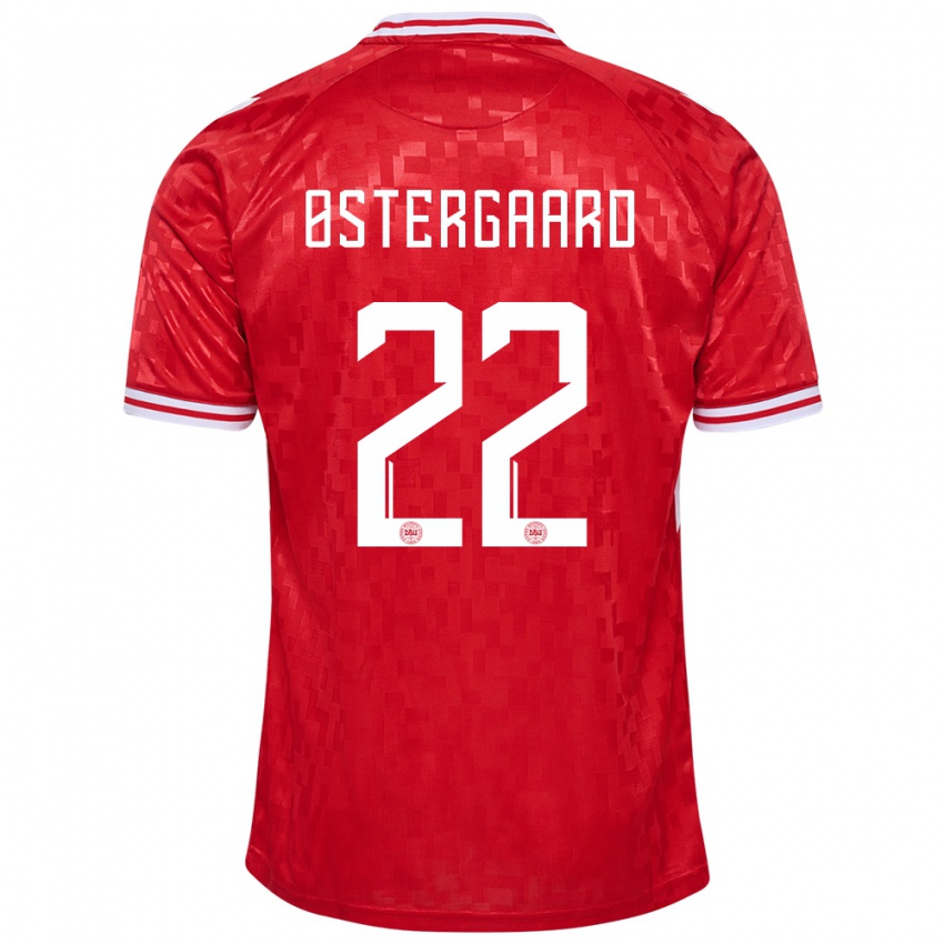 Kinder Dänemark Maja Bay Ostergaard #22 Rot Heimtrikot Trikot 24-26 T-Shirt Belgien
