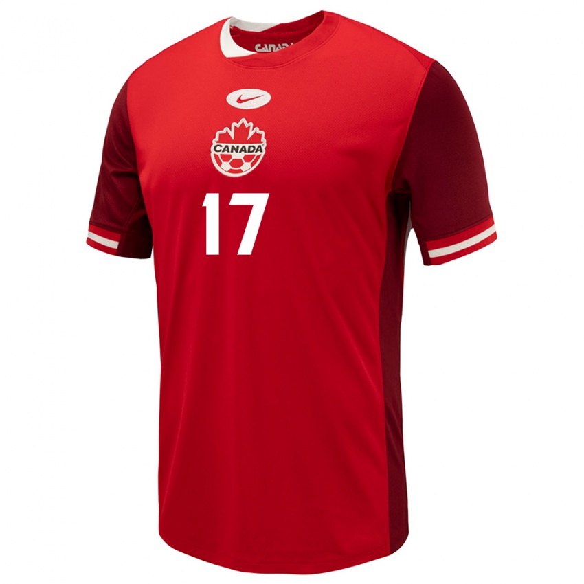 Kinder Kanada Étienne Godin #17 Rot Heimtrikot Trikot 24-26 T-Shirt Belgien