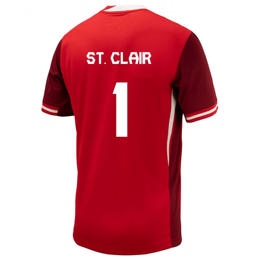 Kinder Kanada Dayne St Clair #1 Rot Heimtrikot Trikot 24-26 T-Shirt Belgien