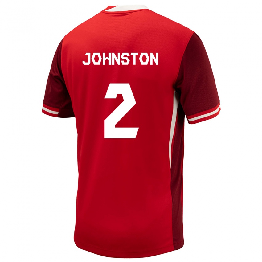 Enfant Maillot Canada Alistair Johnston #2 Rouge Tenues Domicile 24-26 T-Shirt Belgique