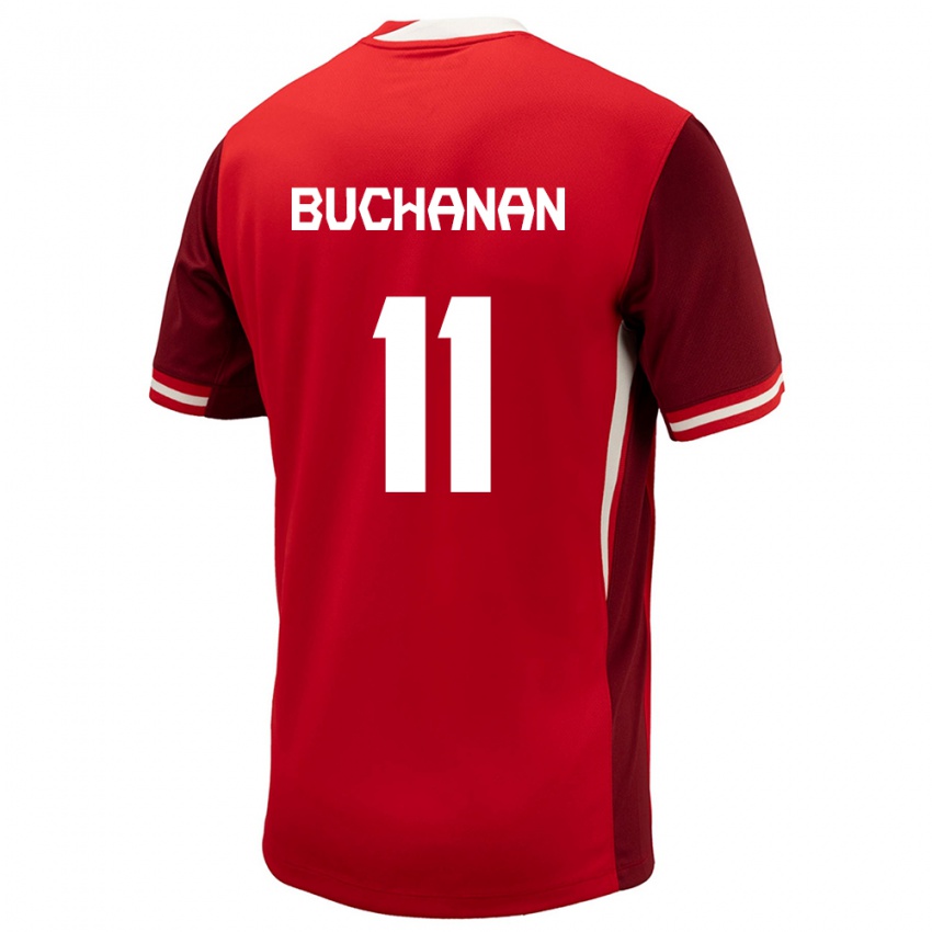 Enfant Maillot Canada Tajon Buchanan #11 Rouge Tenues Domicile 24-26 T-Shirt Belgique