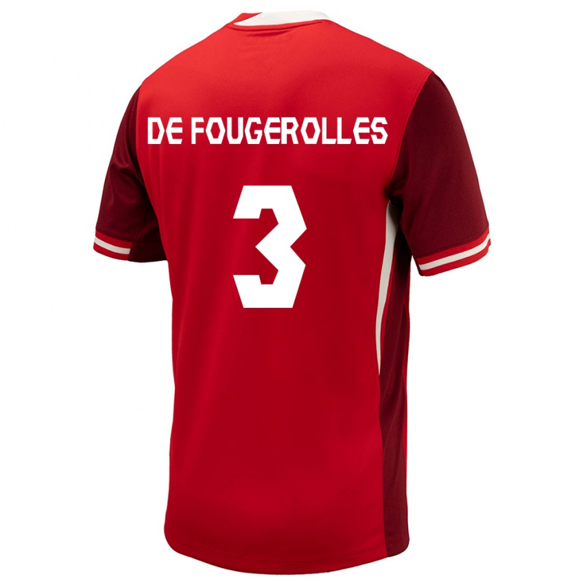Enfant Maillot Canada Luc De Fougerolles #12 Rouge Tenues Domicile 24-26 T-Shirt Belgique