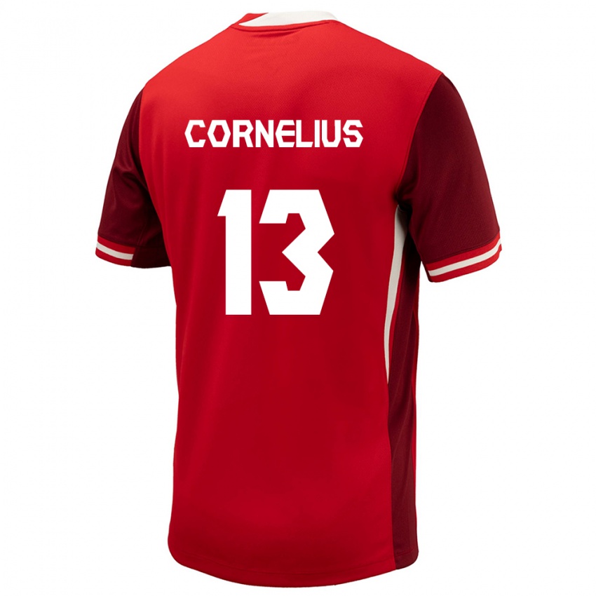 Kinder Kanada Derek Cornelius #13 Rot Heimtrikot Trikot 24-26 T-Shirt Belgien