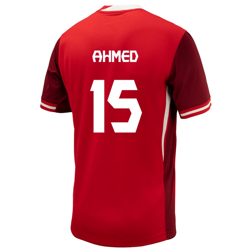 Kinder Kanada Ali Ahmed #15 Rot Heimtrikot Trikot 24-26 T-Shirt Belgien
