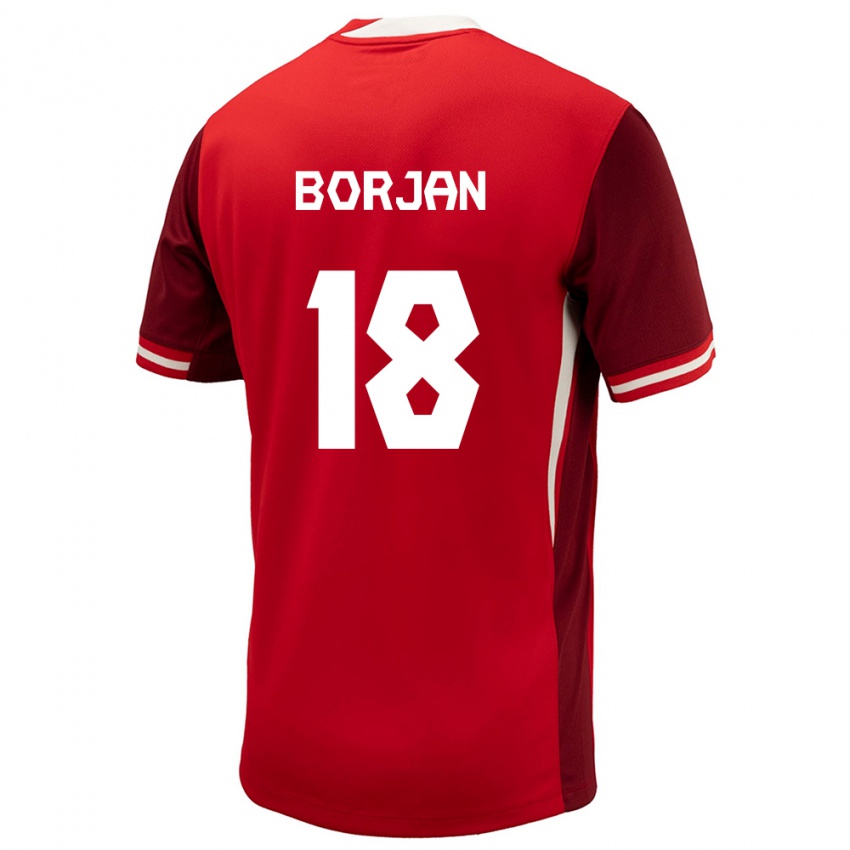 Kinder Kanada Milan Borjan #18 Rot Heimtrikot Trikot 24-26 T-Shirt Belgien