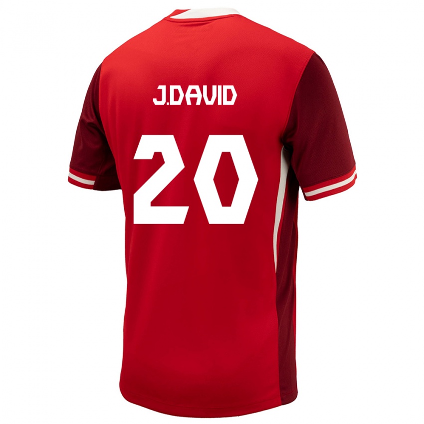 Kinder Kanada Jonathan David #20 Rot Heimtrikot Trikot 24-26 T-Shirt Belgien