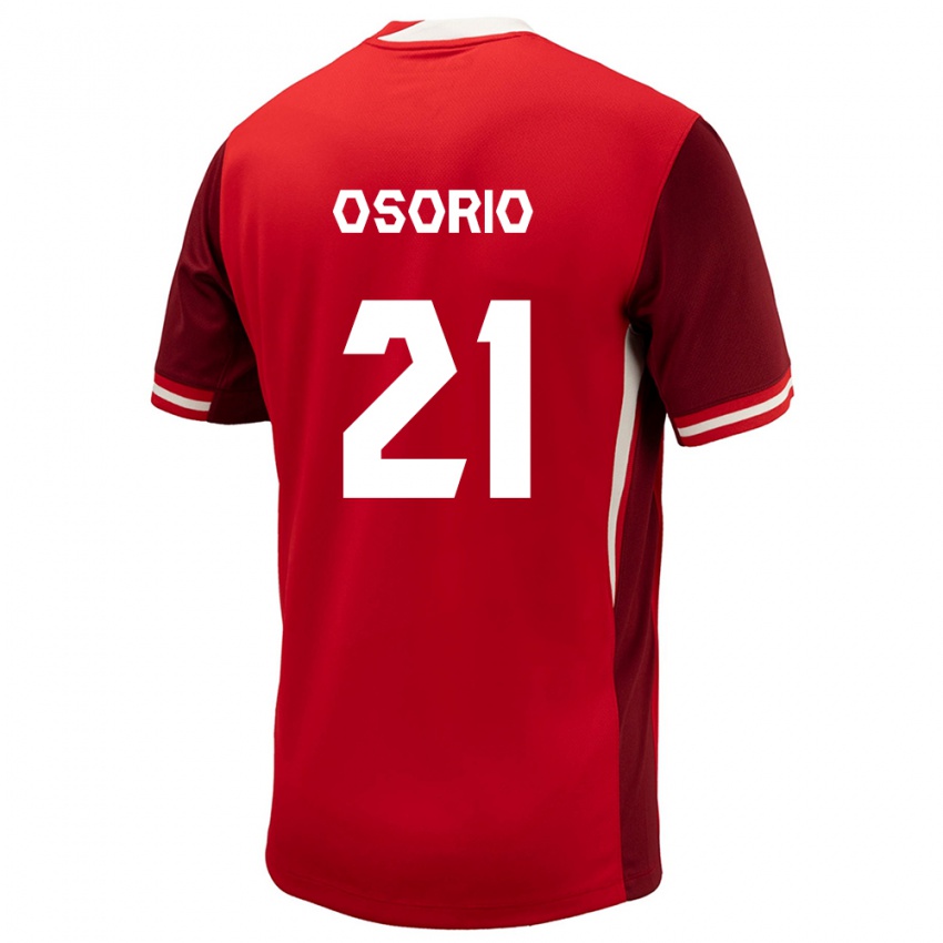 Enfant Maillot Canada Jonathan Osorio #21 Rouge Tenues Domicile 24-26 T-Shirt Belgique