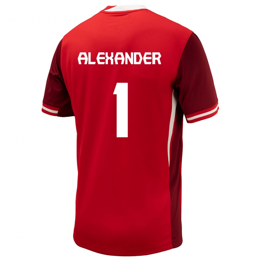 Kinder Kanada Ben Alexander #1 Rot Heimtrikot Trikot 24-26 T-Shirt Belgien