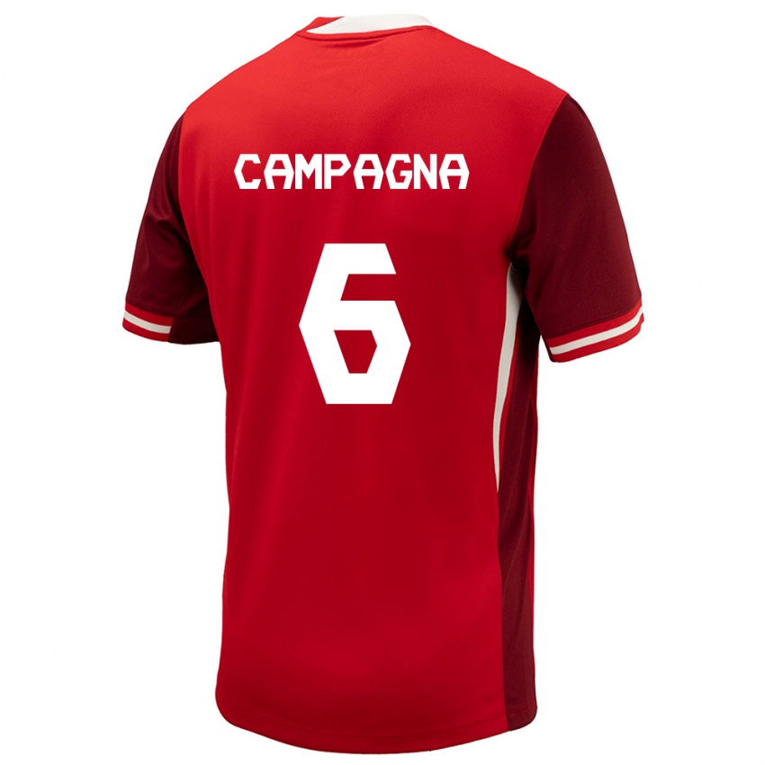Kinder Kanada Matteo Campagna #6 Rot Heimtrikot Trikot 24-26 T-Shirt Belgien