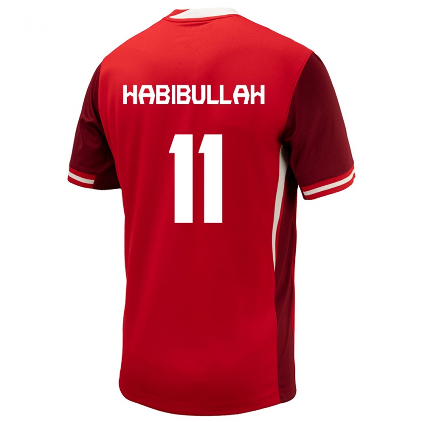 Kinder Kanada Kamron Habibullah #11 Rot Heimtrikot Trikot 24-26 T-Shirt Belgien