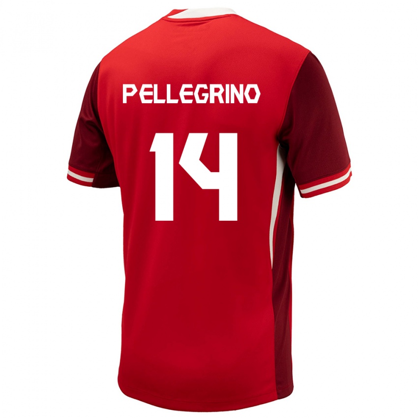 Enfant Maillot Canada Gabriel Pellegrino #14 Rouge Tenues Domicile 24-26 T-Shirt Belgique