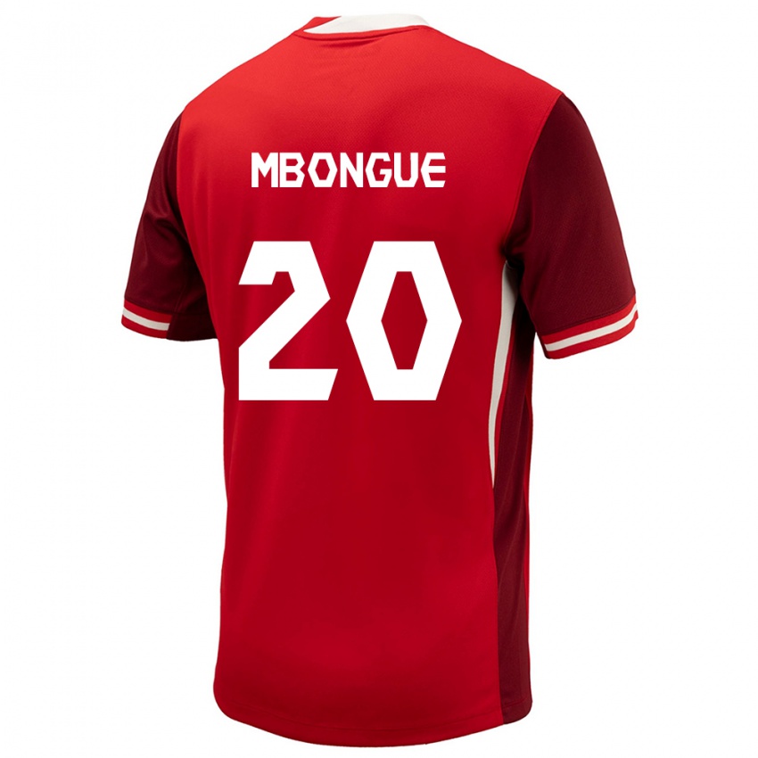 Kinder Kanada Hugo Mbongue #20 Rot Heimtrikot Trikot 24-26 T-Shirt Belgien