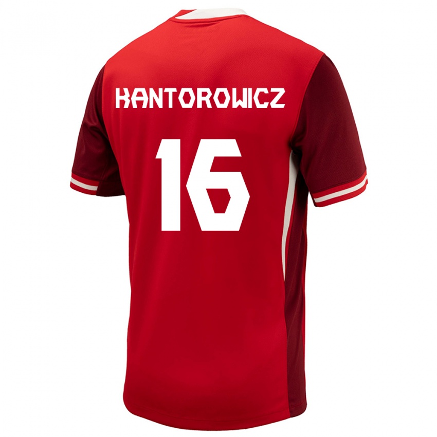 Kinder Kanada Dominic Kantorowicz #16 Rot Heimtrikot Trikot 24-26 T-Shirt Belgien