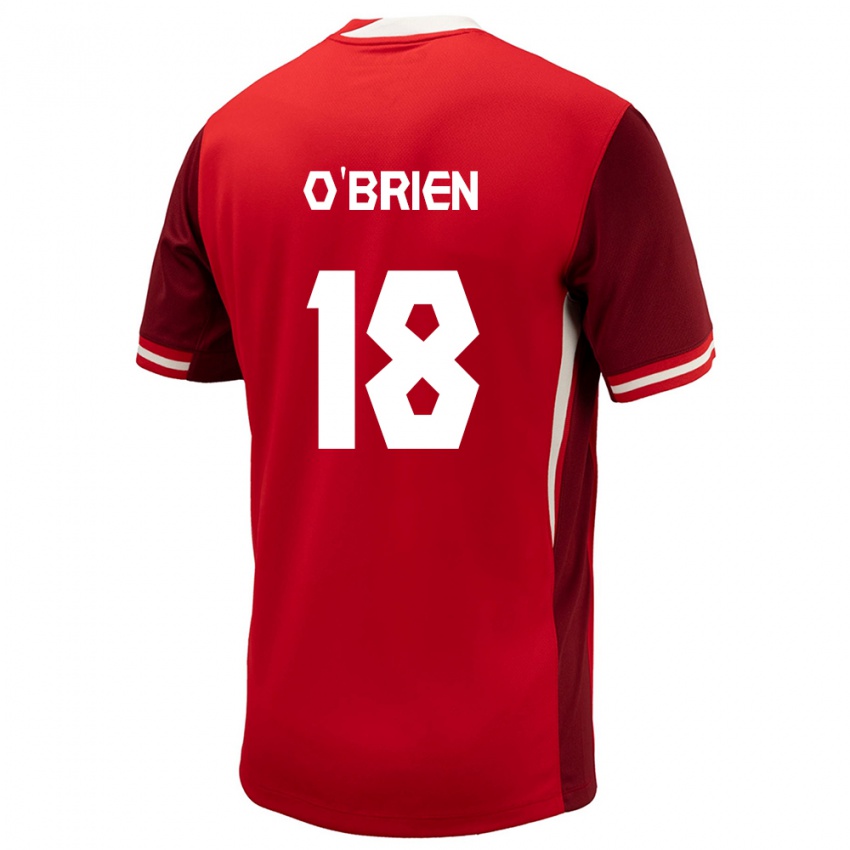 Kinder Kanada Alexander O'brien #18 Rot Heimtrikot Trikot 24-26 T-Shirt Belgien