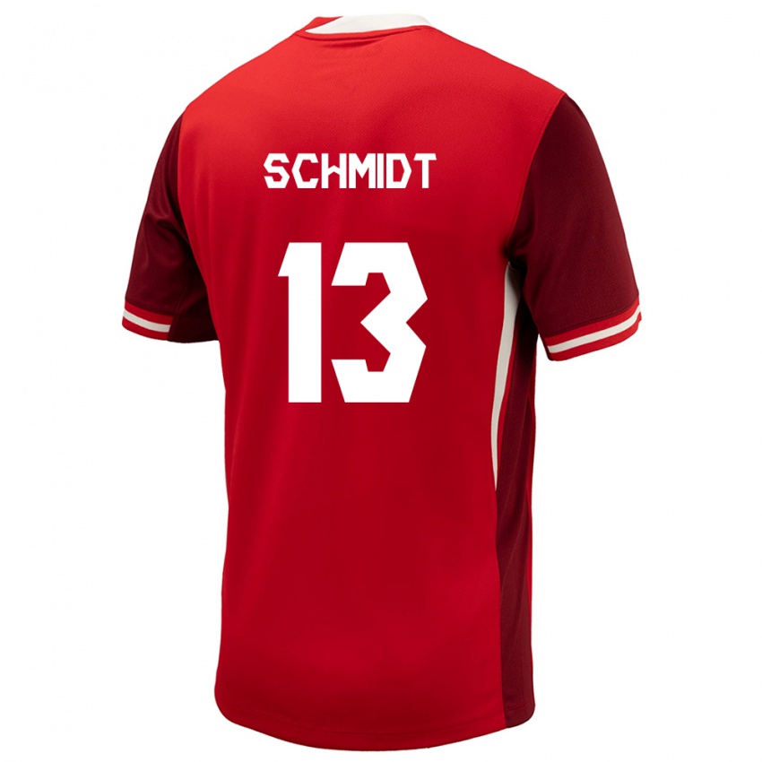 Kinder Kanada Sophie Schmidt #13 Rot Heimtrikot Trikot 24-26 T-Shirt Belgien