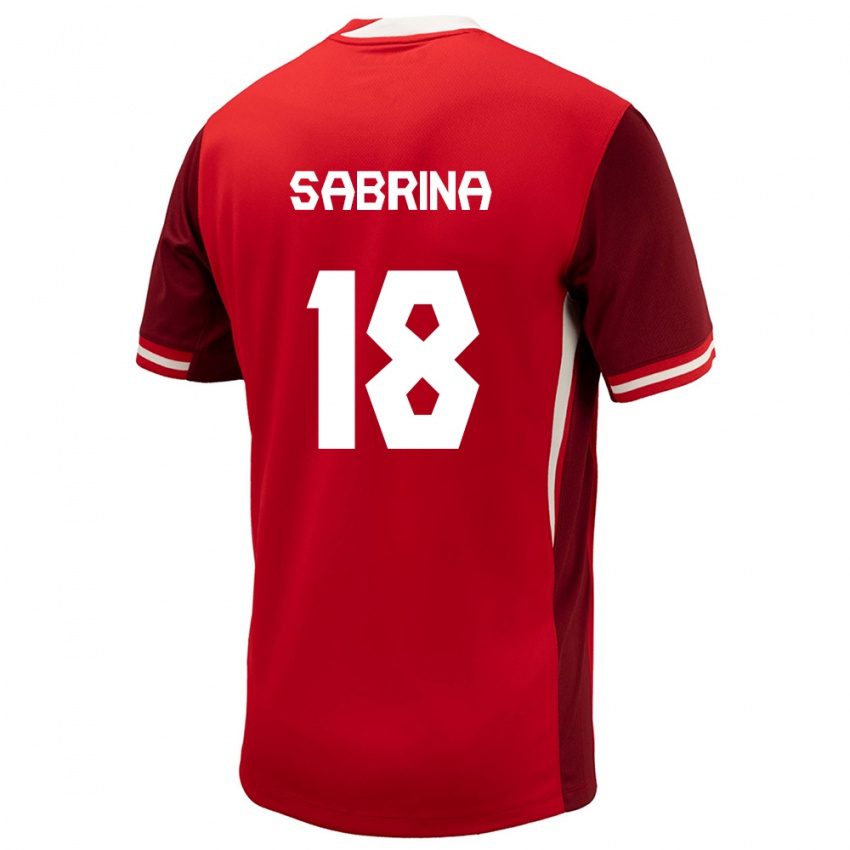 Kinder Kanada Sabrina D Angelo #18 Rot Heimtrikot Trikot 24-26 T-Shirt Belgien