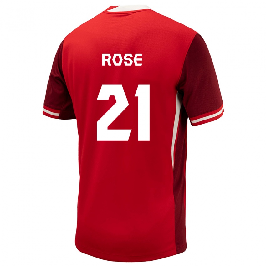 Kinder Kanada Jade Rose #21 Rot Heimtrikot Trikot 24-26 T-Shirt Belgien