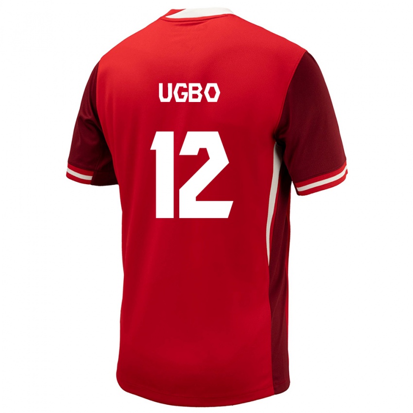 Enfant Maillot Canada Ike Ugbo #12 Rouge Tenues Domicile 24-26 T-Shirt Belgique
